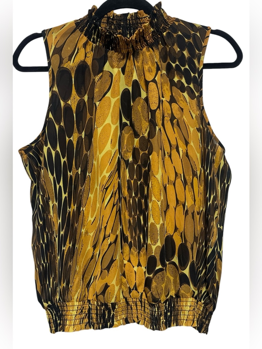 Sere Nade Sleeveless Mock Neck Blouse Size L | Abstract Print
